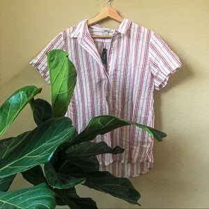 NWT beachy red striped top